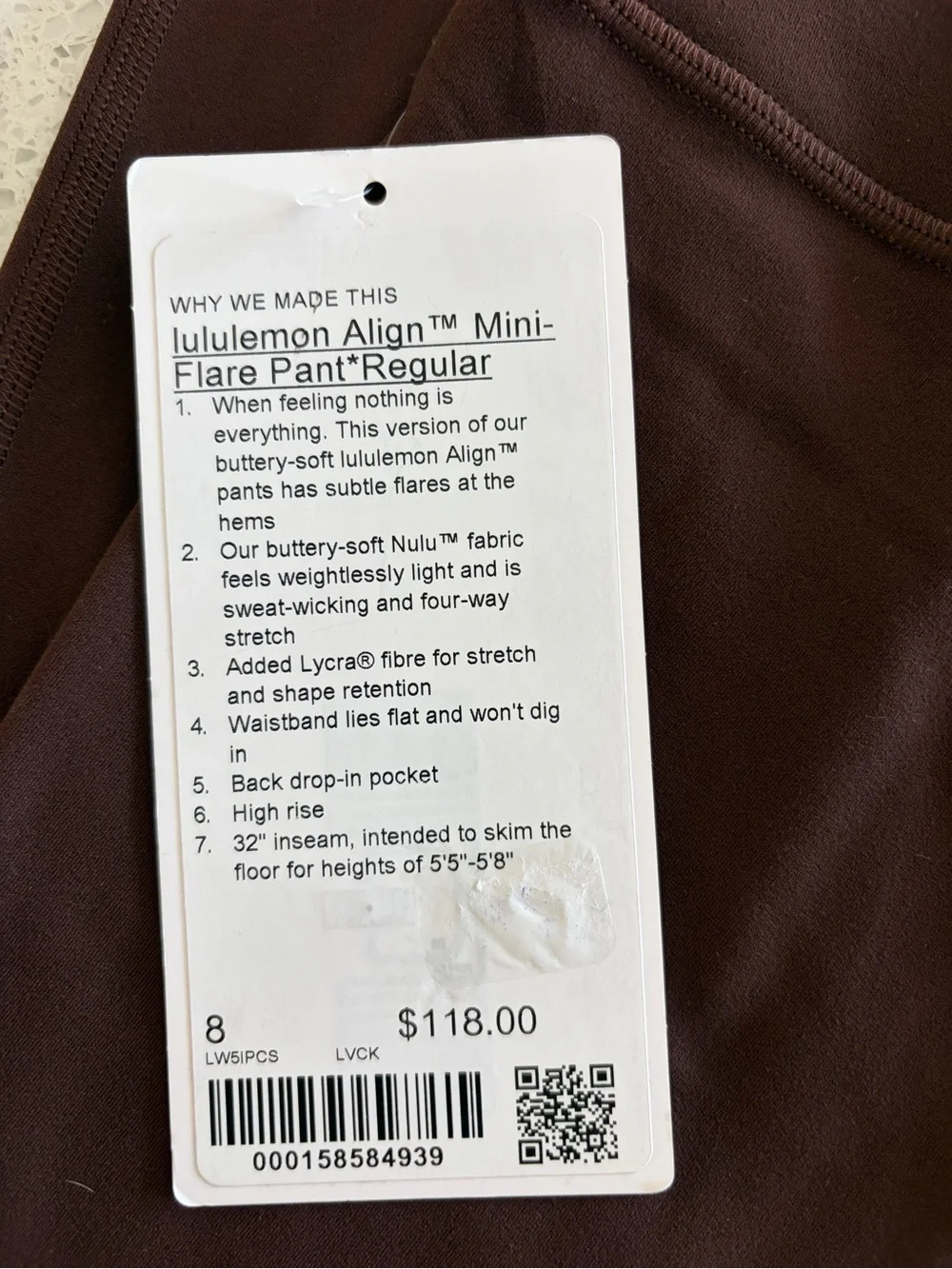 NWT lululemon Align High-Rise Mini-Flare Pant Regular Size 8